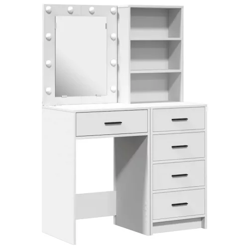Öltözködőasztal fiókkal 2 pcs Fehér 50 x 41 x 135 cm Faanyag