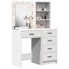 Öltözködőasztal fiókkal 2 pcs Fehér 50 x 41 x 135 cm Faanyag