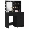 Öltözködőasztal fiókkal 2 pcs Fekete 50 x 41 x 135 cm Faanyag