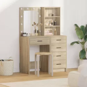   Öltözködőasztal fiókkal 2 pcs Barna 50 x 41 x 135 cm Faanyag