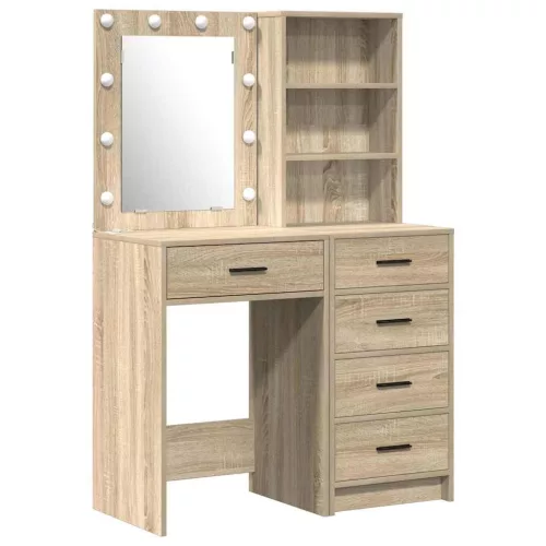Öltözködőasztal fiókkal 2 pcs Barna 50 x 41 x 135 cm Faanyag
