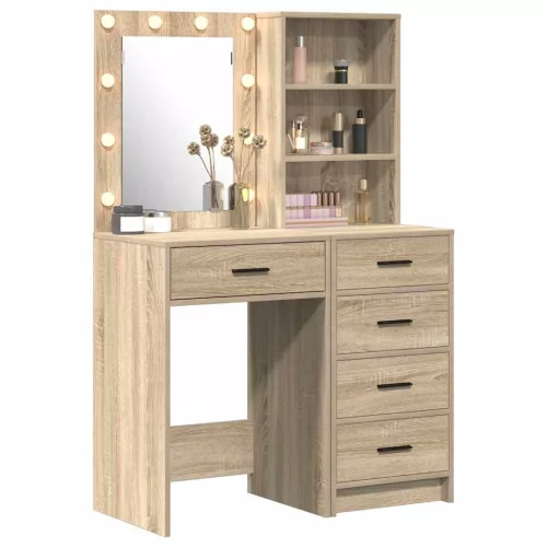 Öltözködőasztal fiókkal 2 pcs Barna 50 x 41 x 135 cm Faanyag