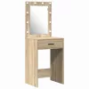 Öltözködőasztal fiókkal 2 pcs Barna 50 x 41 x 135 cm Faanyag