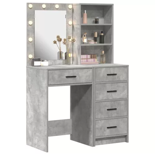 Öltözködőasztal fiókkal 2 pcs Szürke 50 x 41 x 135 cm Faanyag