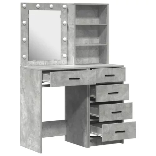 Öltözködőasztal fiókkal 2 pcs Szürke 50 x 41 x 135 cm Faanyag