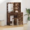 Öltözködőasztal fiókkal 2 pcs Barna 50 x 41 x 135 cm Faanyag