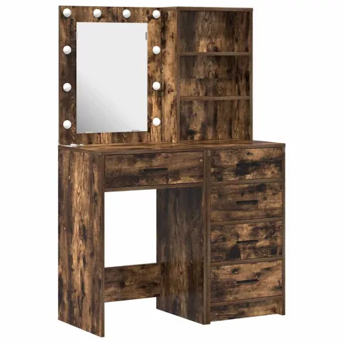 Öltözködőasztal fiókkal 2 pcs Barna 50 x 41 x 135 cm Faanyag