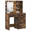 Öltözködőasztal fiókkal 2 pcs Barna 50 x 41 x 135 cm Faanyag