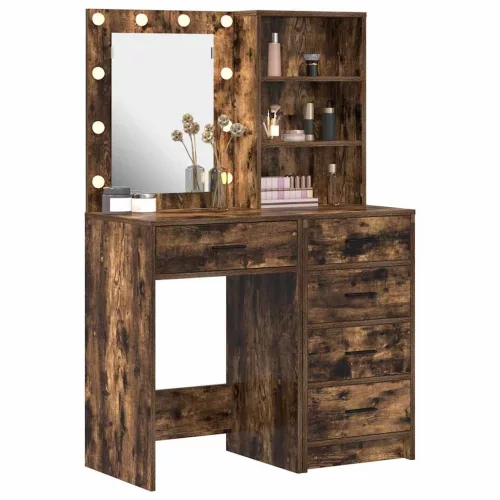 Öltözködőasztal fiókkal 2 pcs Barna 50 x 41 x 135 cm Faanyag
