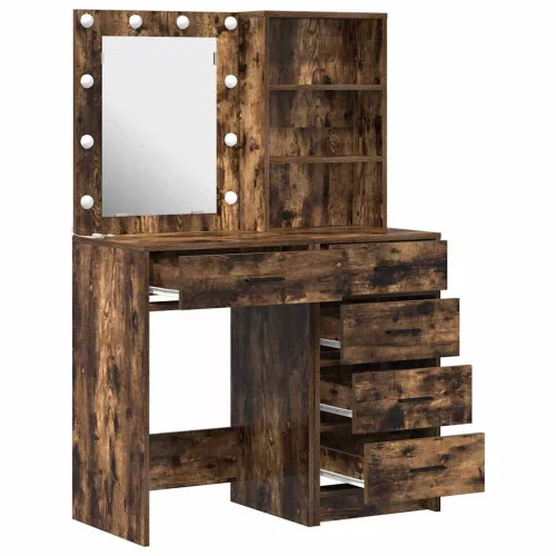 Öltözködőasztal fiókkal 2 pcs Barna 50 x 41 x 135 cm Faanyag