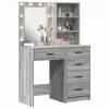 Öltözködőasztal fiókkal 2 pcs Szürke 50 x 41 x 135 cm Faanyag