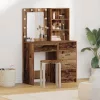 Öltözködőasztal fiókkal 2 pcs Barna 50 x 41 x 135 cm Faanyag