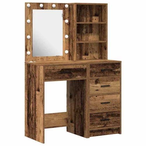 Öltözködőasztal fiókkal 2 pcs Barna 50 x 41 x 135 cm Faanyag
