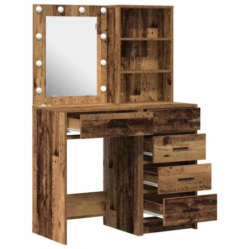 Öltözködőasztal fiókkal 2 pcs Barna 50 x 41 x 135 cm Faanyag