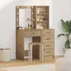 Öltözködőasztal fiókkal 2 pcs Barna 50 x 41 x 135 cm Faanyag