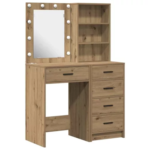 Öltözködőasztal fiókkal 2 pcs Barna 50 x 41 x 135 cm Faanyag
