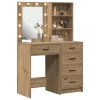 Öltözködőasztal fiókkal 2 pcs Barna 50 x 41 x 135 cm Faanyag