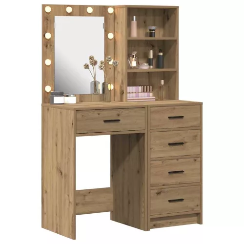 Öltözködőasztal fiókkal 2 pcs Barna 50 x 41 x 135 cm Faanyag