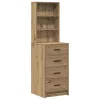 Öltözködőasztal fiókkal 2 pcs Barna 50 x 41 x 135 cm Faanyag
