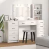 Öltözködőasztal fiókkal 3 pcs Fehér 40 x 41 x 135 cm Faanyag
