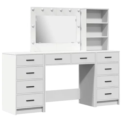 Öltözködőasztal fiókkal 3 pcs Fehér 40 x 41 x 135 cm Faanyag