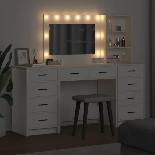 Öltözködőasztal fiókkal 3 pcs Fehér 40 x 41 x 135 cm Faanyag
