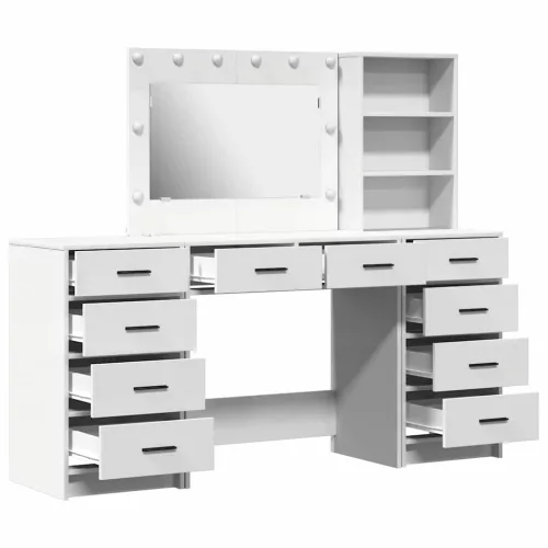 Öltözködőasztal fiókkal 3 pcs Fehér 40 x 41 x 135 cm Faanyag