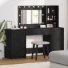 Öltözködőasztal fiókkal 3 pcs Fekete 40 x 41 x 135 cm Faanyag