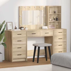   Öltözködőasztal fiókkal 3 pcs Barna 40 x 41 x 135 cm Faanyag