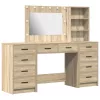 Öltözködőasztal fiókkal 3 pcs Barna 40 x 41 x 135 cm Faanyag