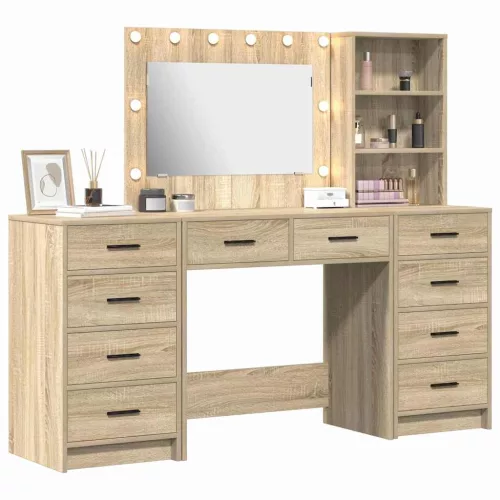 Öltözködőasztal fiókkal 3 pcs Barna 40 x 41 x 135 cm Faanyag