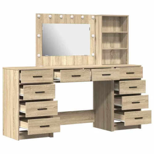 Öltözködőasztal fiókkal 3 pcs Barna 40 x 41 x 135 cm Faanyag