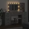 Öltözködőasztal fiókkal 3 pcs Szürke 40 x 41 x 135 cm Faanyag
