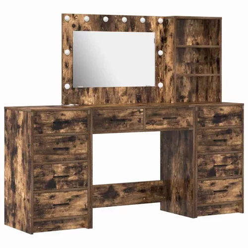 Öltözködőasztal fiókkal 3 pcs Barna 40 x 41 x 135 cm Faanyag