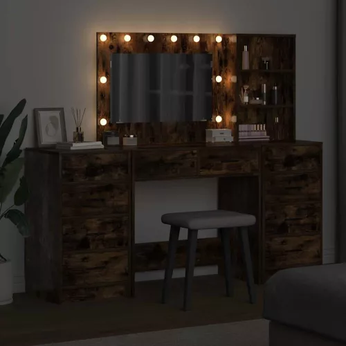 Öltözködőasztal fiókkal 3 pcs Barna 40 x 41 x 135 cm Faanyag