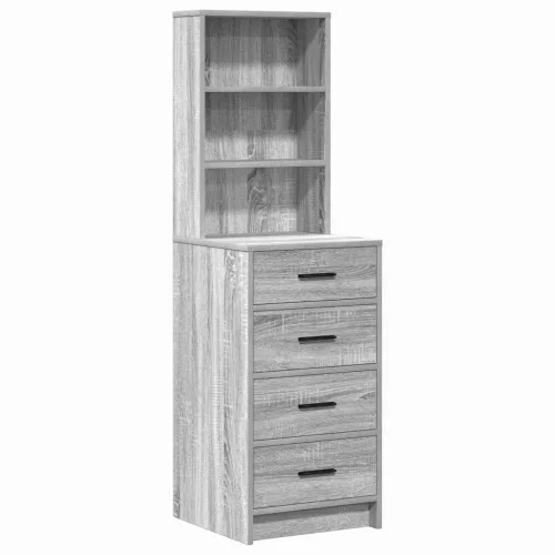 Öltözködőasztal fiókkal 3 pcs Szürke 40 x 41 x 135 cm Faanyag