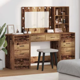   Öltözködőasztal fiókkal 3 pcs Barna 40 x 41 x 135 cm Faanyag