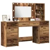 Öltözködőasztal fiókkal 3 pcs Barna 40 x 41 x 135 cm Faanyag