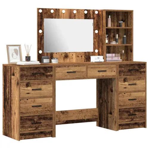 Öltözködőasztal fiókkal 3 pcs Barna 40 x 41 x 135 cm Faanyag