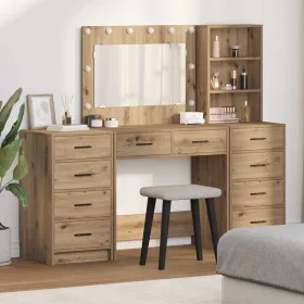   Öltözködőasztal fiókkal 3 pcs Barna 40 x 41 x 135 cm Faanyag