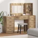 Öltözködőasztal fiókkal 3 pcs Barna 40 x 41 x 135 cm Faanyag