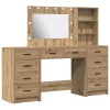 Öltözködőasztal fiókkal 3 pcs Barna 40 x 41 x 135 cm Faanyag