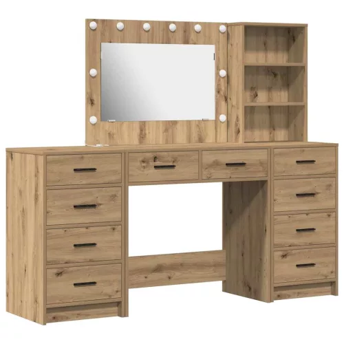 Öltözködőasztal fiókkal 3 pcs Barna 40 x 41 x 135 cm Faanyag