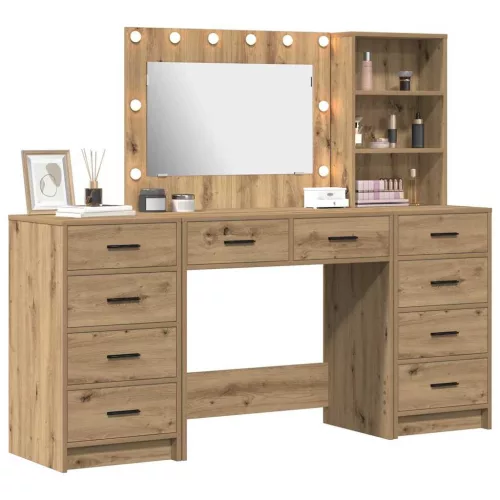 Öltözködőasztal fiókkal 3 pcs Barna 40 x 41 x 135 cm Faanyag