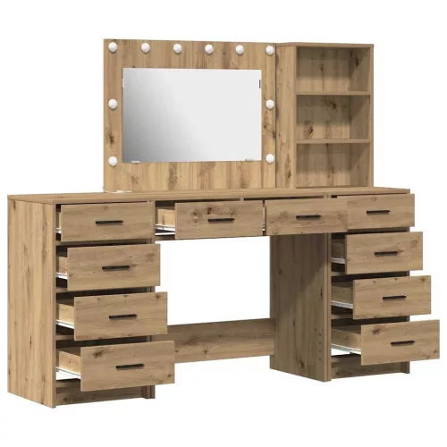 Öltözködőasztal fiókkal 3 pcs Barna 40 x 41 x 135 cm Faanyag