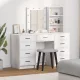 Öltözködőasztal fiókkal 3 pcs Fehér 40 x 41 x 135 cm Faanyag