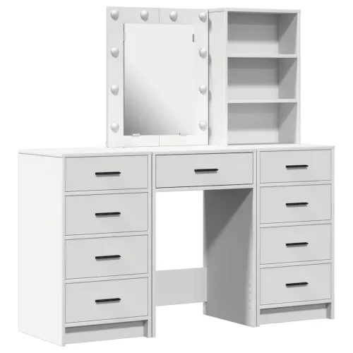 Öltözködőasztal fiókkal 3 pcs Fehér 40 x 41 x 135 cm Faanyag