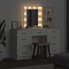 Öltözködőasztal fiókkal 3 pcs Fehér 40 x 41 x 135 cm Faanyag