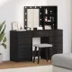 Öltözködőasztal fiókkal 3 pcs Fekete 40 x 41 x 135 cm Faanyag
