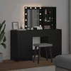 Öltözködőasztal fiókkal 3 pcs Fekete 40 x 41 x 135 cm Faanyag